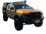 Ford Next-Gen Ranger with light bar and Canna Fabrication stainless snorkel — front three-quarter view