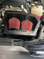 Canna Fabrication twin pod filter airbox installed in a Toyota Hilux N90 engine bay