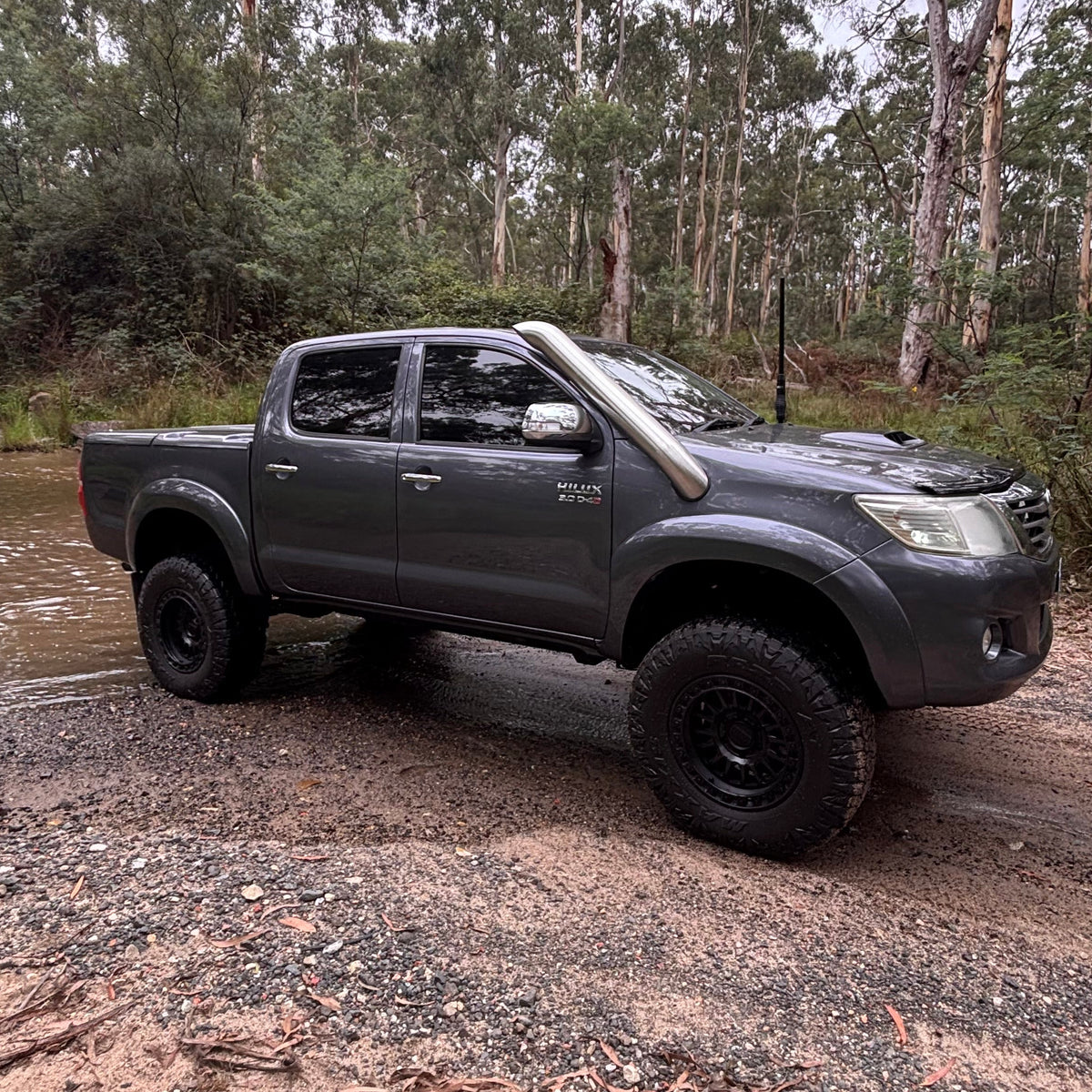 Toyota Hilux N70 short-entry stainless steel snorkel by Canna Fabrication