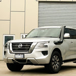 Nissan Patrol Y62 mid-entry twin stainless snorkels by Canna Fabrication