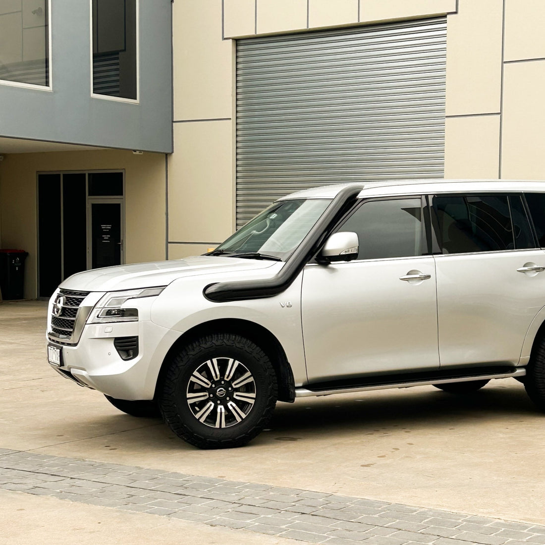 Nissan Patrol Y62 Short - Entry Snorkel - Snorkels - NIS - patrol - y62 - Shrt - entry - Snkl - preorder - 45 - Tear Drop - Brushed Silver (Welds Showing) - Canna Fabrication