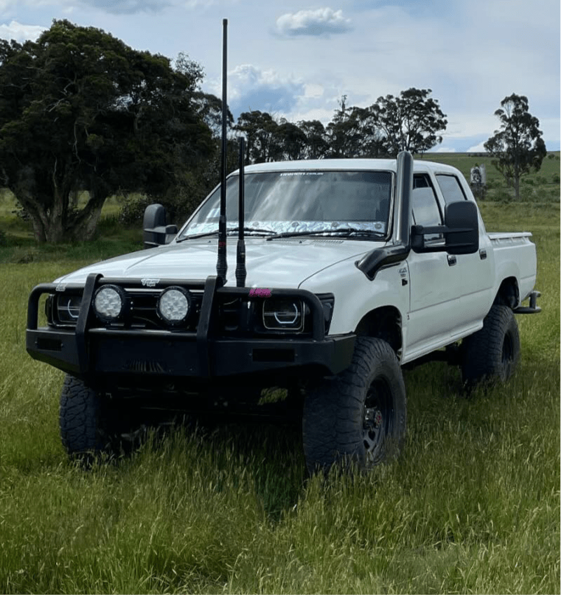 Toyota Hilux LN106 long-entry stainless steel snorkel by Canna Fabrication