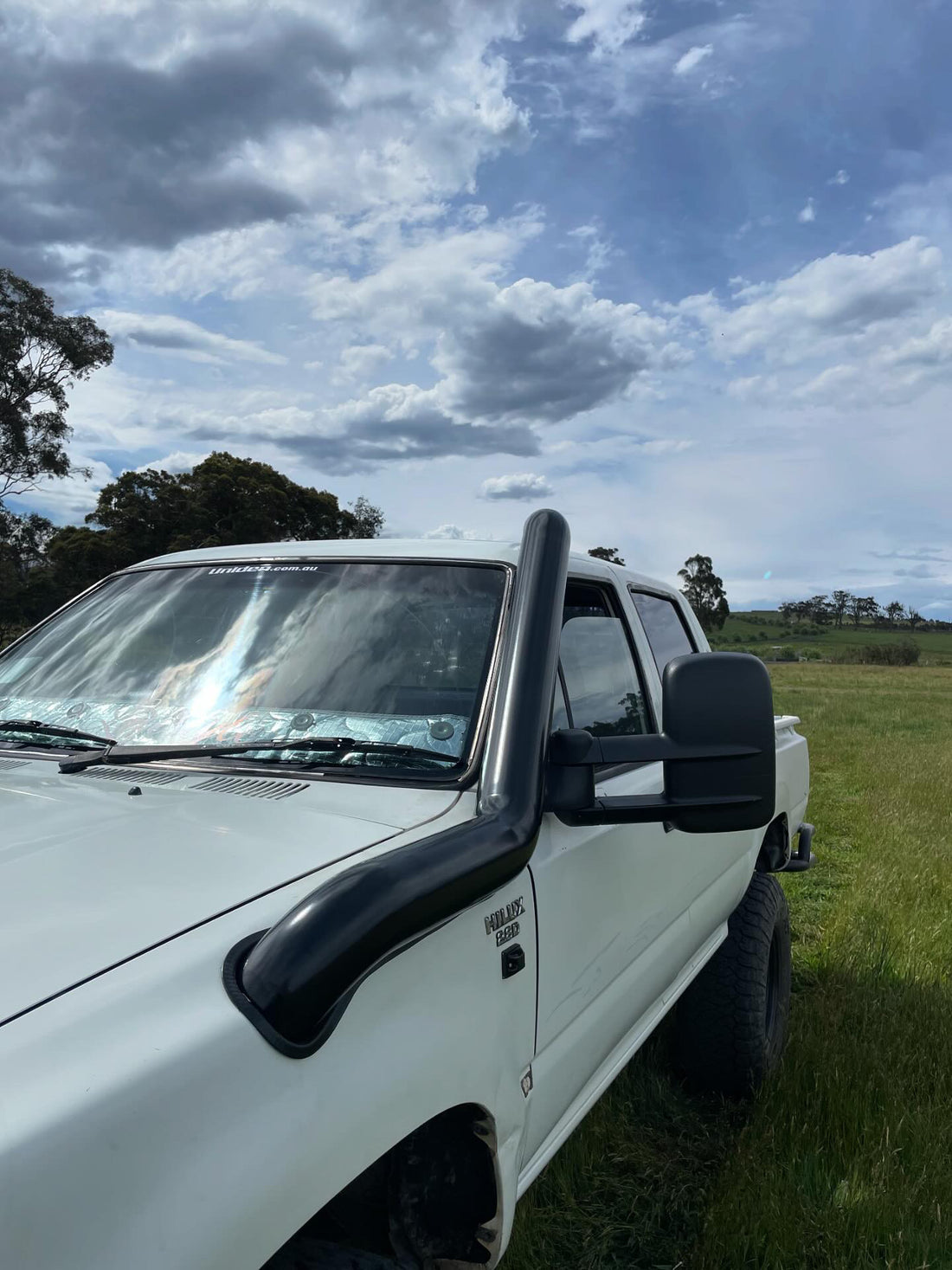Toyota Hilux LN106 Long - Entry Stainless Snorkel - Snorkels - HLX - 4" - LE - R - Brushed Silver - Canna Fabrication