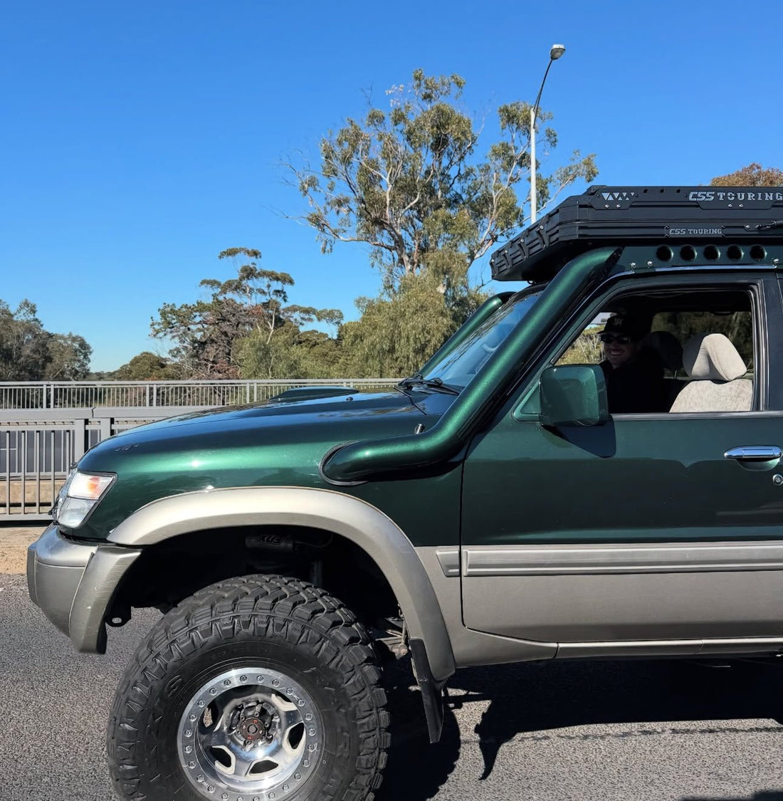 Nissan Patrol GU Series 1 - 4 Mid Entry Stainless Snorkel - Snorkels - GU - 4" - ME - R - Brushed Silver - Canna Fabrication