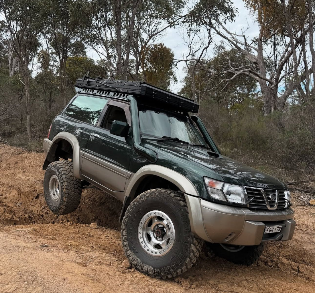 Nissan Patrol GU Series 1 - 4 Mid Entry Stainless Snorkel - Snorkels - GU - 4" - ME - R - Brushed Silver - Canna Fabrication