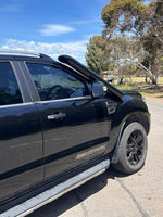Ford Ranger PX short-entry snorkel by Canna Fabrication installed on vehicle, featuring durable design and functional air intake extension.