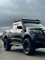 Nissan Navara NP300 D23 Short-Entry Stainless Snorkel by Canna Fabrication — brushed silver