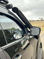 Nissan Navara NP300 D23 Short-Entry Stainless Snorkel by Canna Fabrication — brushed silver