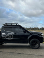 Nissan Navara NP300 D23 Short-Entry Stainless Snorkel by Canna Fabrication — brushed silver
