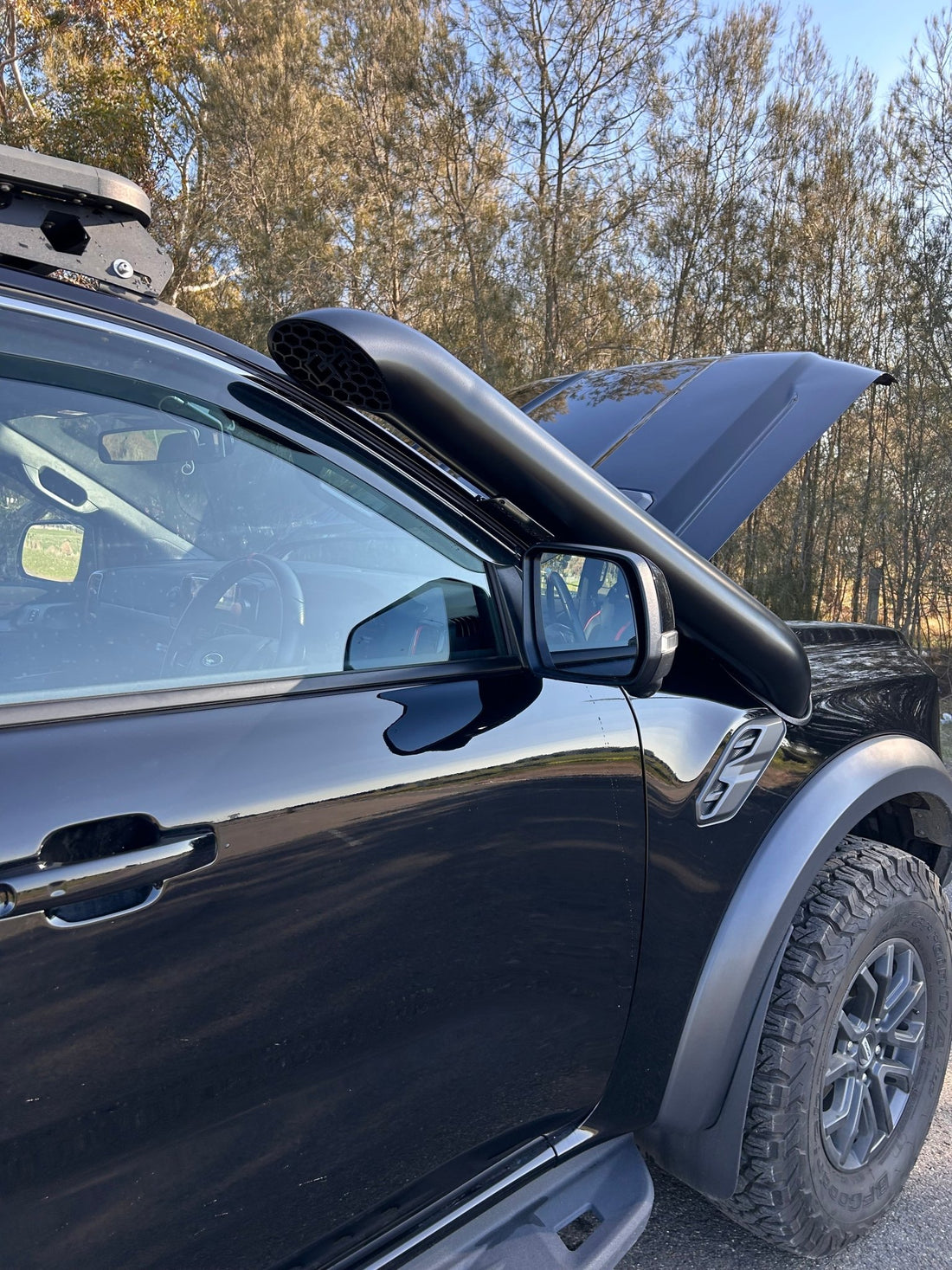 Ford Next - Gen Ranger Raptor Stainless Snorkel Short Entry - Snorkels - RR - NG - 4.5" - SE - R - Brushed Silver - Canna Fabrication