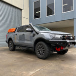 Ford Ranger PX Short-Entry Twin Snorkels by Canna Fabrication — brushed silver
