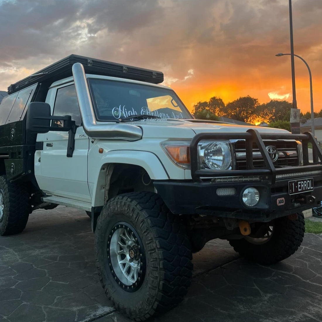 Toyota Landcruiser 76/78/79 Series 5" Long - Entry Snorkel - Snorkels - 70 - 5" - LE - R - Brushed Silver - Canna Fabrication
