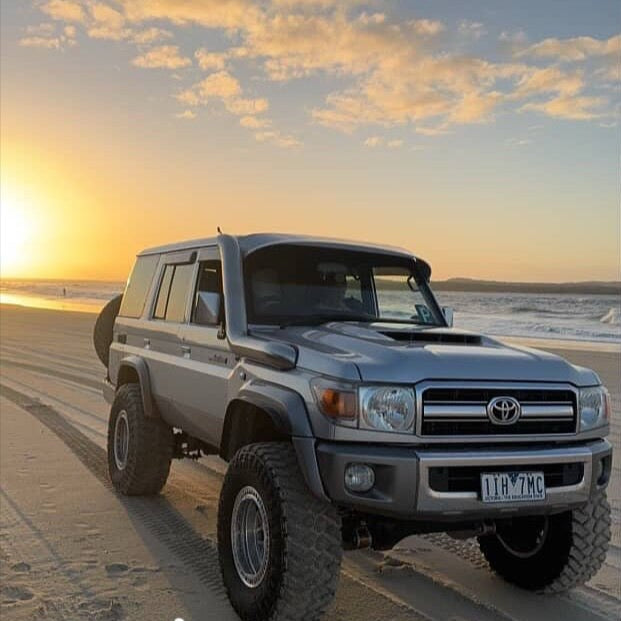 Toyota Landcruiser 76/78/79 Series 5" Long - Entry Snorkel - Snorkels - 70 - 5" - LE - R - Brushed Silver - Canna Fabrication